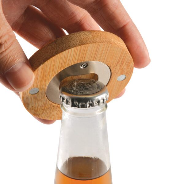 Discus Bamboo Bottle Opener Coaster - Image 9