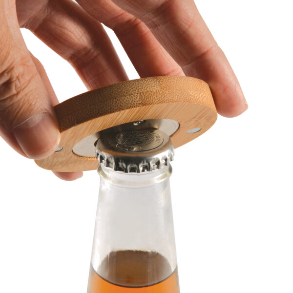 Discus Bamboo Bottle Opener Coaster - Image 10