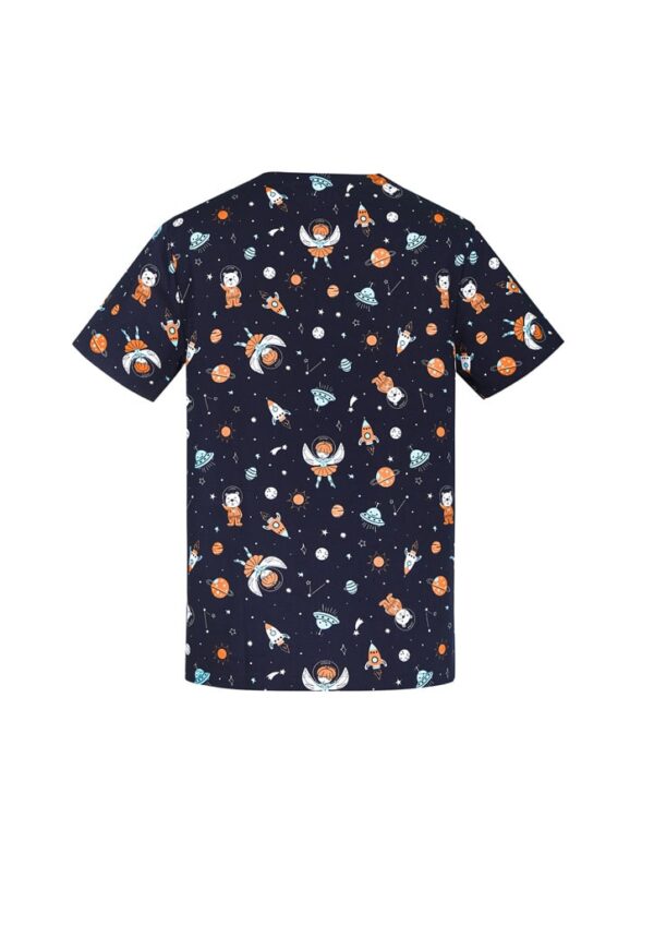 Mens Printed Space Party Scrub Top - Image 7