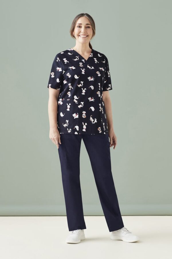 Womens Printed Best Friends Scrub Top - Image 3