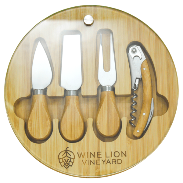 Trekk Round Bamboo Glass Cheese Set - Image 6