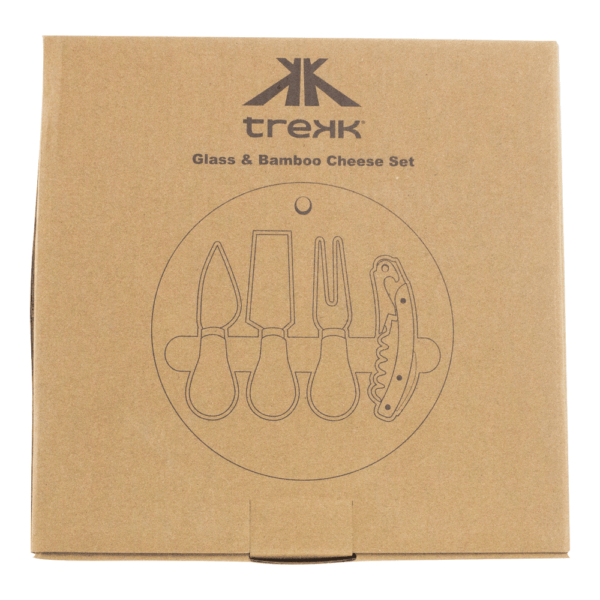 Trekk Round Bamboo Glass Cheese Set - Image 3