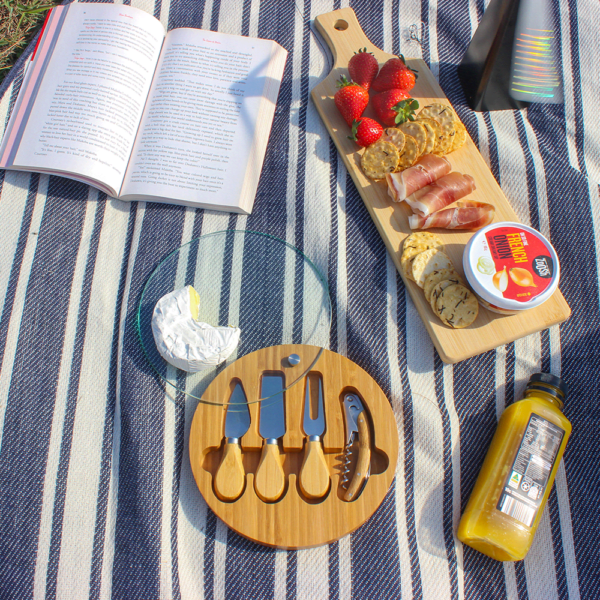 Trekk Round Bamboo Glass Cheese Set - Image 7