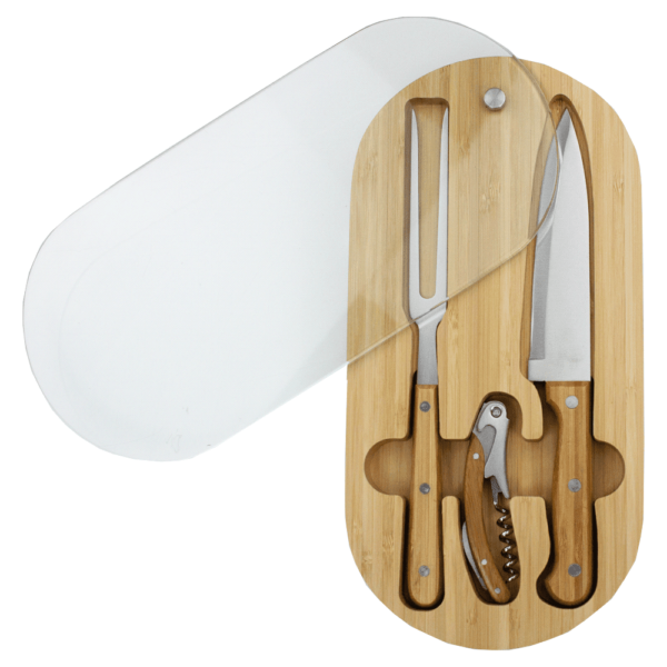 Trekk Oval Bamboo Glass Knife Set - Image 2