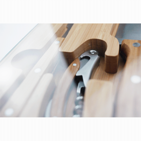 Trekk Oval Bamboo Glass Knife Set - Image 5