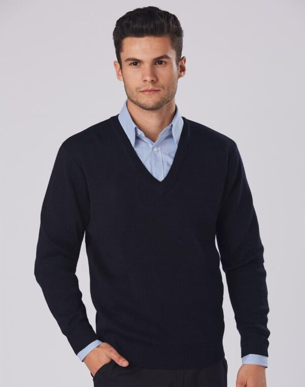 Unisex Wool/ Acrylic V Neck Jumper