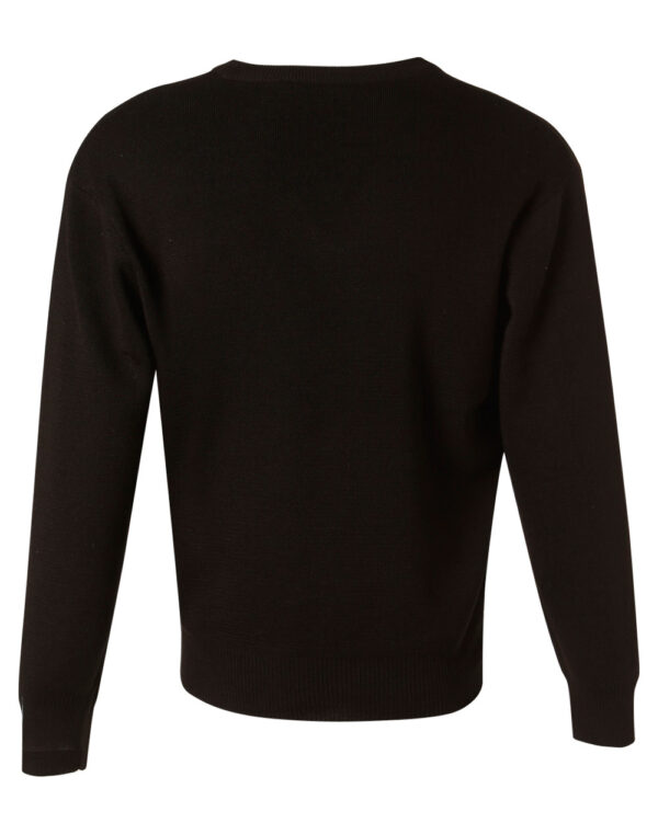 Unisex Wool/ Acrylic V Neck Jumper - Image 2