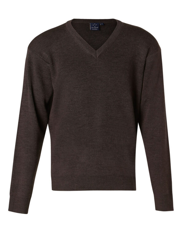 Unisex Wool/ Acrylic V Neck Jumper - Image 4