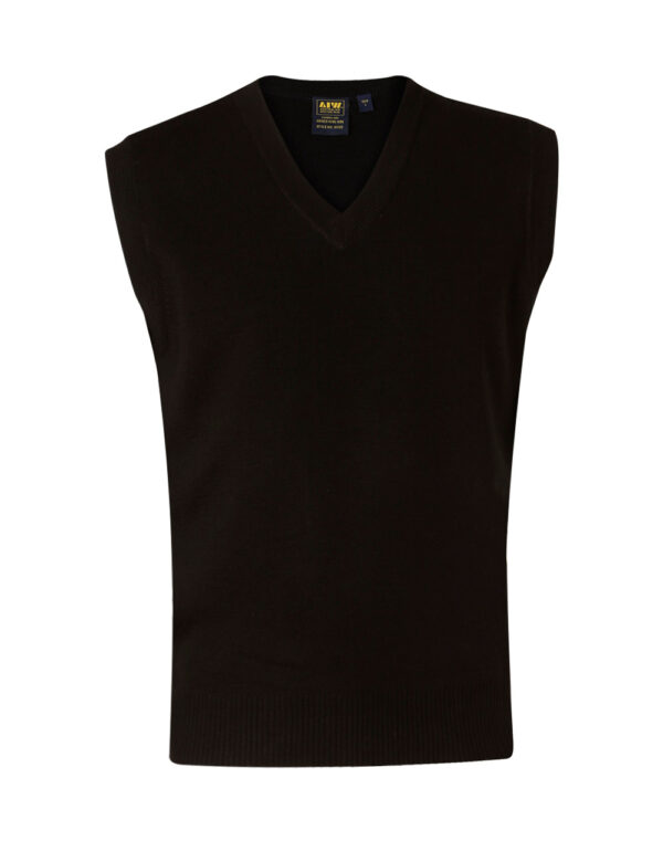 Unisex Wool/Acrylic V Neck Vest - Image 3