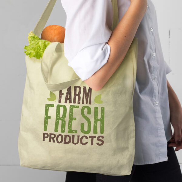 Cotton Shoulder Tote Bag - Image 3