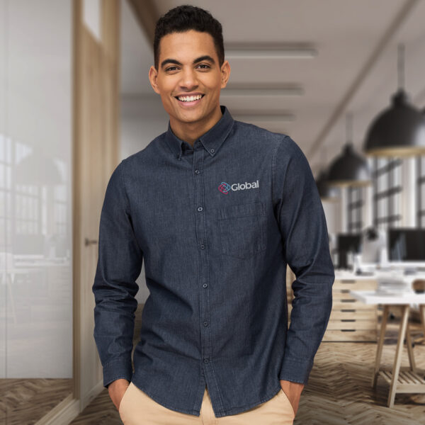 SOLS Barry Men's Denim Shirt - Image 4