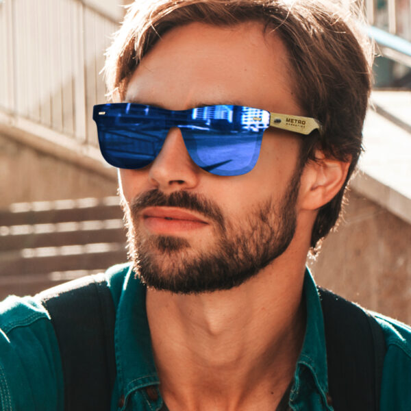 Ryder Mirror Lens Sunglasses - Bamboo - Image 7