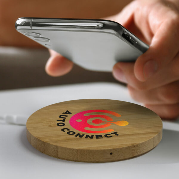 Vita Bamboo Wireless Charger - Round - Image 4