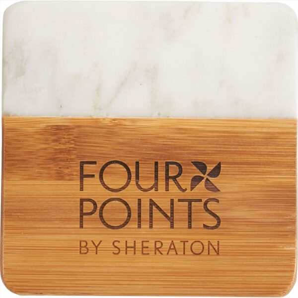 Marble and Bamboo Coaster - Image 3