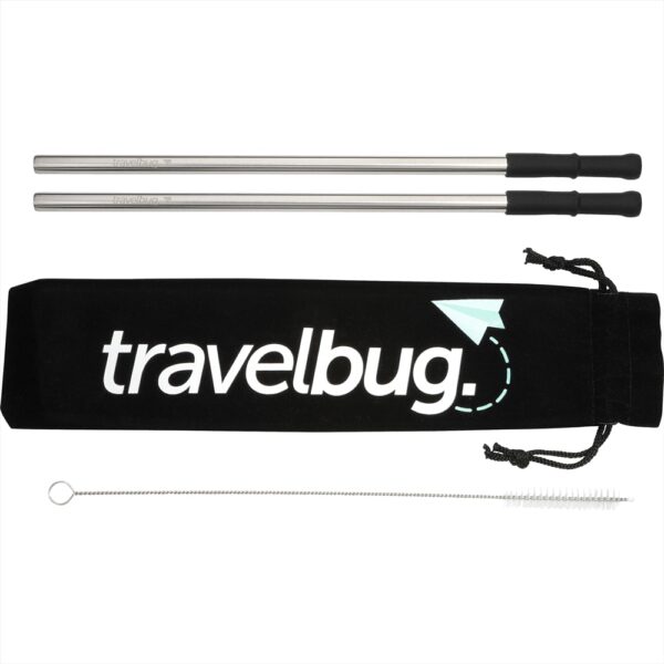 Reusable Stainless steel Straw Set with Brush - Image 3