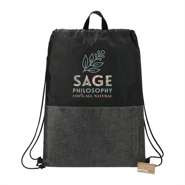 Ash Zippered Recycled Drawstring Bag - Image 2
