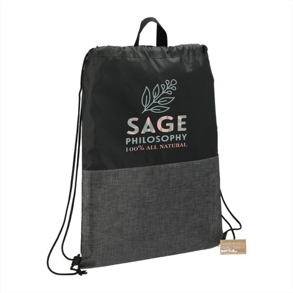 Ash Zippered Recycled Drawstring Bag - Image 3