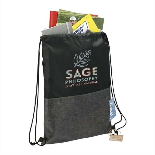 Ash Zippered Recycled Drawstring Bag - Image 4