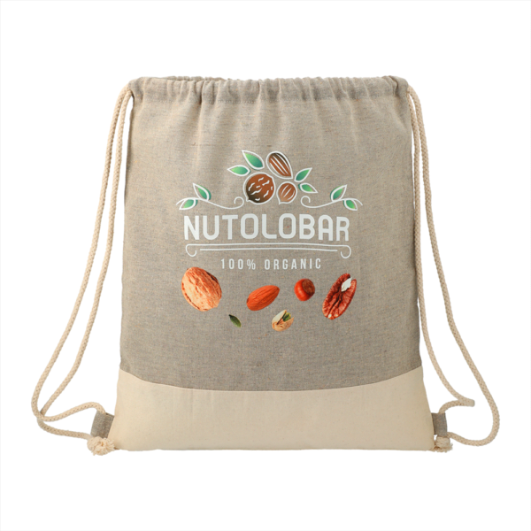 Split Recycled Cotton Drawstring Bag - Image 2