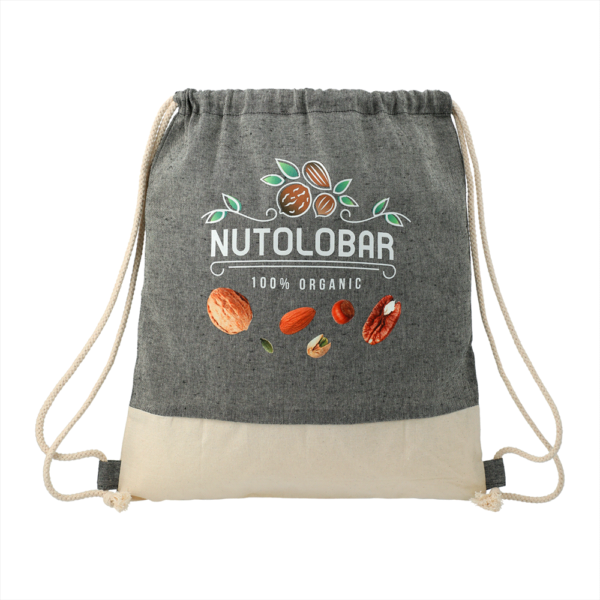Split Recycled Cotton Drawstring Bag - Image 3