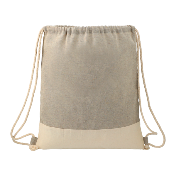 Split Recycled Cotton Drawstring Bag - Image 4