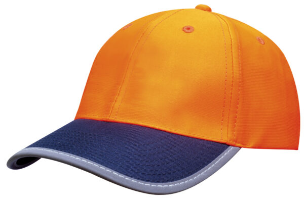 Luminescent Safety Cap with Reflective Trim - Image 2