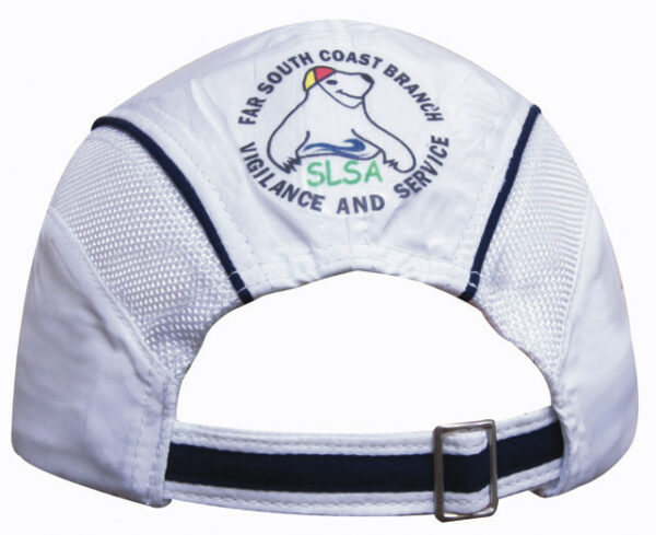 Spring Woven Fabric Cap with Mesh to Side Panels and Peak - Image 2