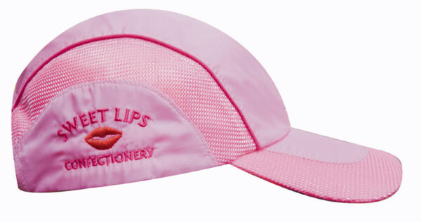 Spring Woven Fabric Cap with Mesh to Side Panels and Peak - Image 3