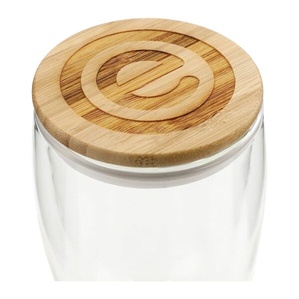 Easton Glass Cup with Bamboo lid 355ml - Image 2