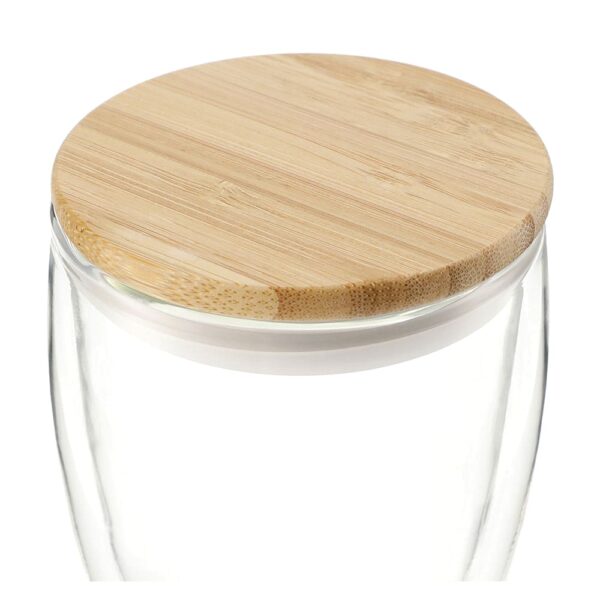 Easton Glass Cup with Bamboo lid 355ml - Image 5
