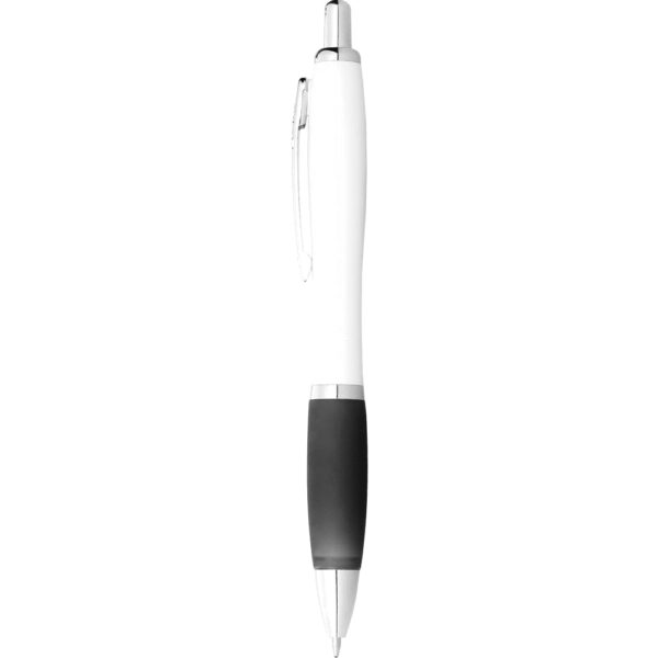Nash Ballpoint Pen with White Barrel and Coloured Grip - Image 5