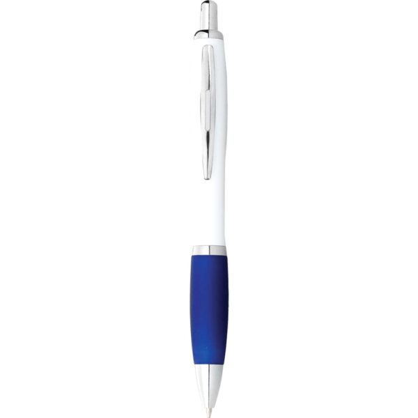 Nash Ballpoint Pen with White Barrel and Coloured Grip - Image 6
