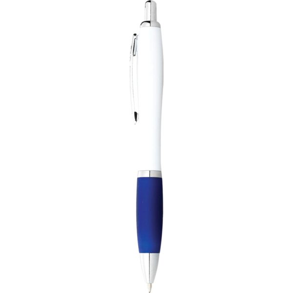 Nash Ballpoint Pen with White Barrel and Coloured Grip - Image 7