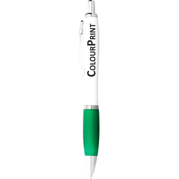 Nash Ballpoint Pen with White Barrel and Coloured Grip - Image 15