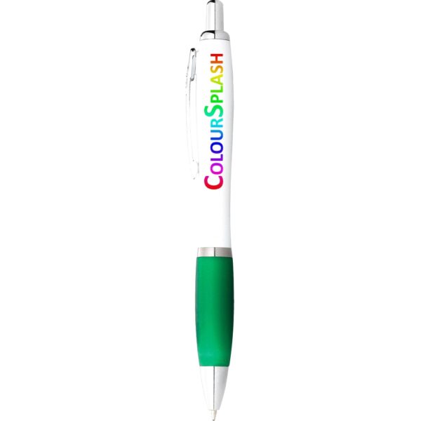 Nash Ballpoint Pen with White Barrel and Coloured Grip - Image 16