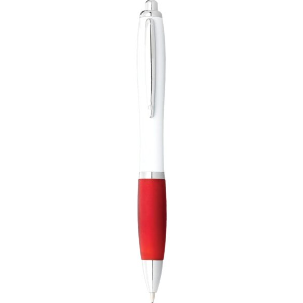 Nash Ballpoint Pen with White Barrel and Coloured Grip - Image 13