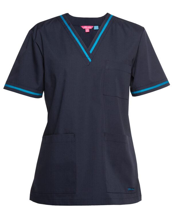 JB's Ladies Contrast Scrubs Top - Image 3