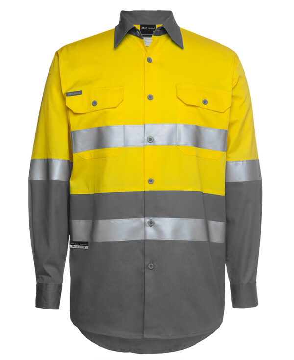 JB's Hi Vis L/S (D+N) 150G Work Shirt - Image 3