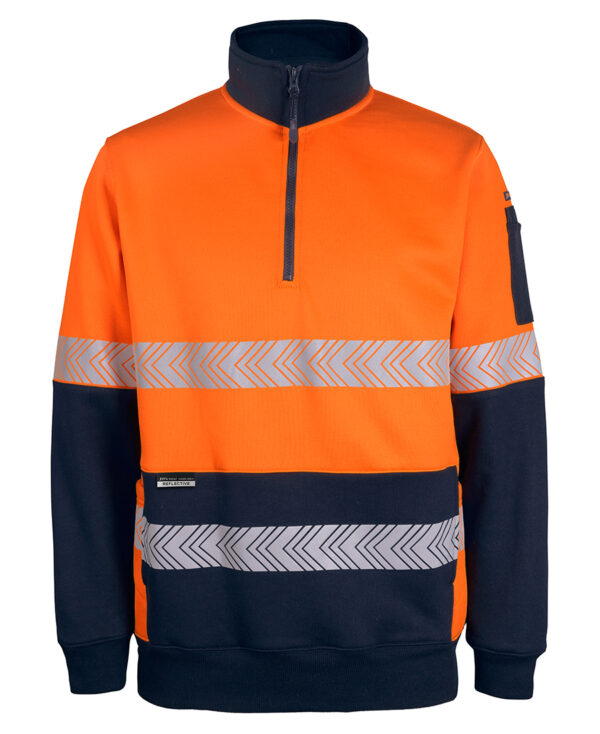 JB's Hi Vis 330g 1/2 Zip Segmented Tape Fleece - Image 3