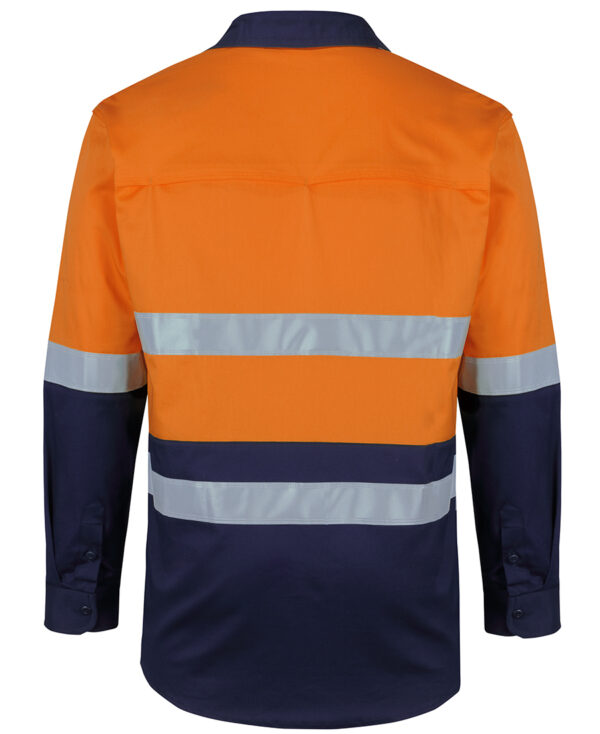 JB's Hi Vis (D+N) L/S Stretch Work Shirt with Tape - Image 2