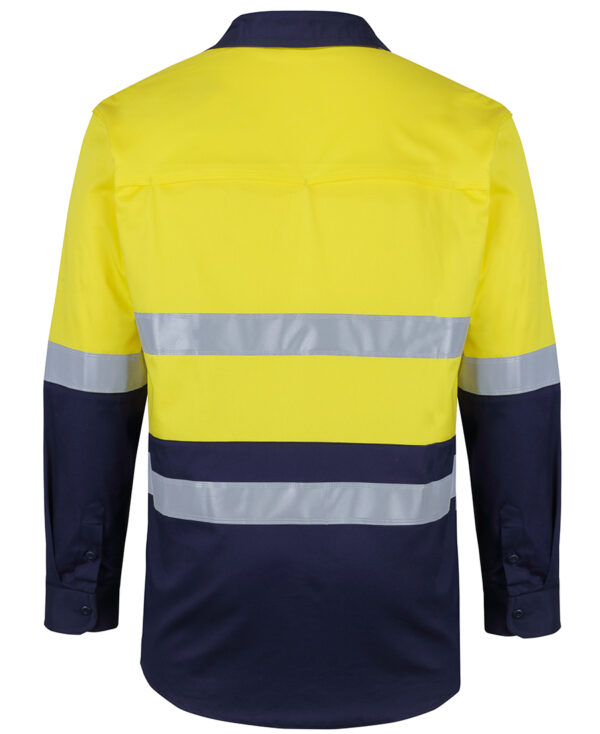 JB's Hi Vis (D+N) L/S Stretch Work Shirt with Tape - Image 4