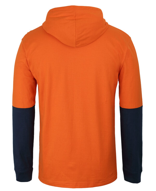 JB's Hi Vis L/S Cotton Tee with Hood - Image 2