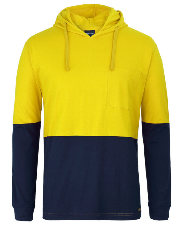 JB's Hi Vis L/S Cotton Tee with Hood - Image 3