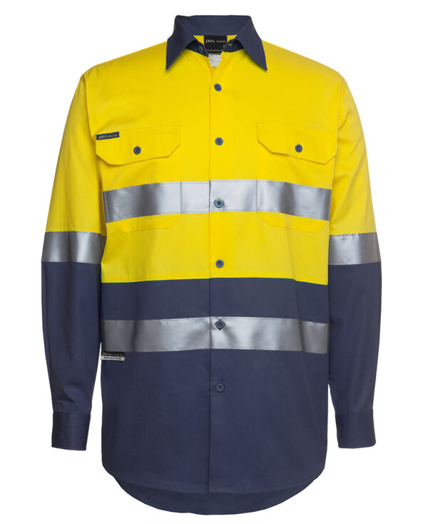 JB's Hi Vis (D+N) L/S 190G Work Shirt - Image 3