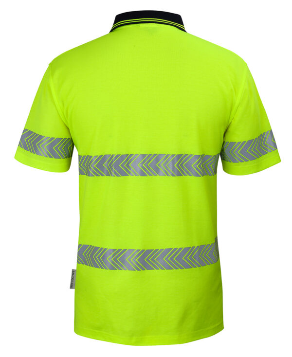 JB's Hi Vis (D+N) Cotton Back S/S Segmented Tape Polo - Image 2