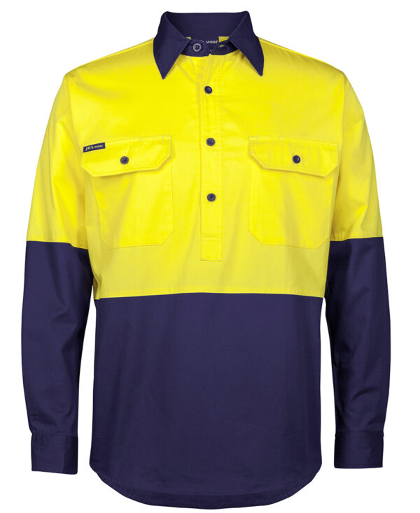 JB's Hi Vis Close Front L/S 150g Work Shirt - Image 3