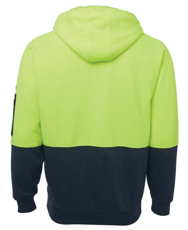 JB's Hi Vis Full Zip Fleecy Hoodie - Image 2