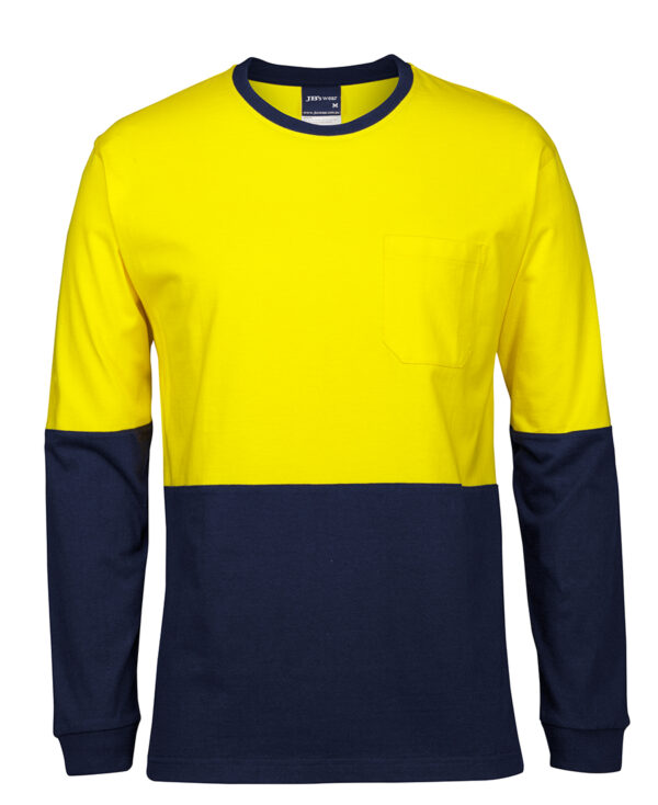 JB's Hi Vis L/S Crew Neck Cotton T-shirt - Image 3