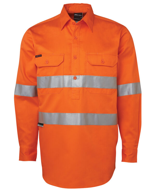 JB's Hi Vis (D+N) Close Front L/S 190g Work Shirt - Image 3