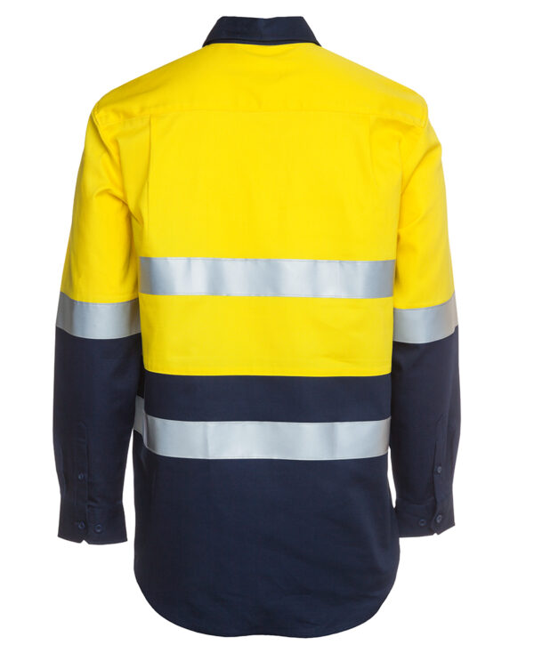 JB's Hi Vis (D+N) Close Front L/S 190g Work Shirt - Image 6